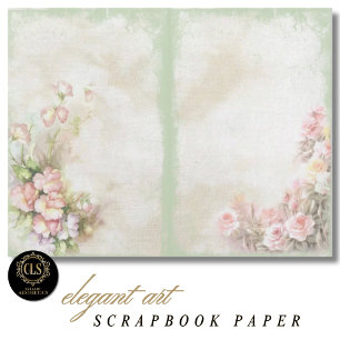 Papier scrapbook d'éphémère floral vintage #10