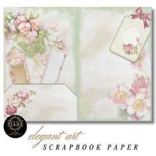 Papier scrapbook d'éphémère floral vintage #7