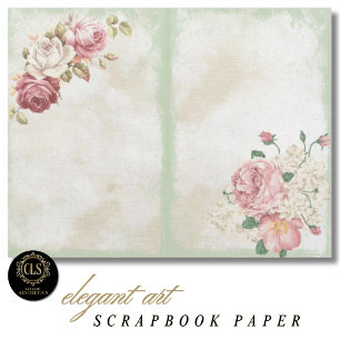Papier scrapbook d'éphémère floral vintage #9