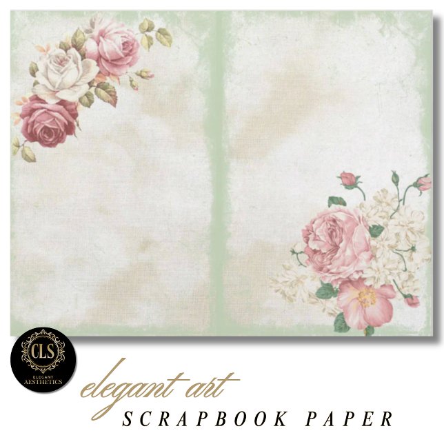 Papier scrapbook d'éphémère floral vintage #9 (Decoupage Paper – Vintage Floral Ephemera 9)