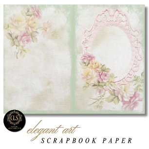 Papier scrapbook d'éphémères floraux vintage #6
