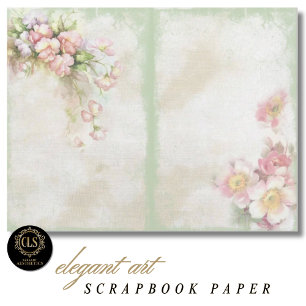 Papier scrapbook d'éphémères floraux vintage #8
