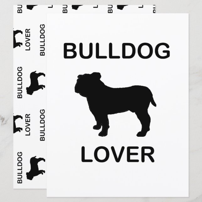 papier scrapbook double face amateur de bouledogue (Devant / Derrière)