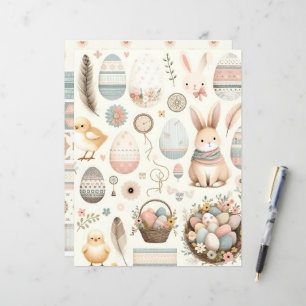 Papier scrapbook Éphémère de Pâques Bohème