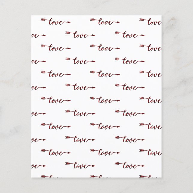 papier scrapbook flèche d'amour à carreaux (Devant)