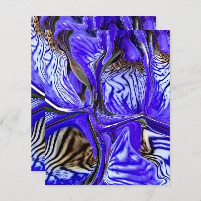 Papier scrapbook Fleur d'Iris Pourpre (Devant / Derrière)