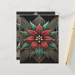Papier scrapbook fleur retro Art déco poinsettia