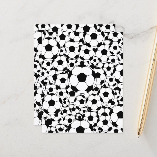 Papier scrapbook Fond Ballon de Football (Devant/Arrière en situation)