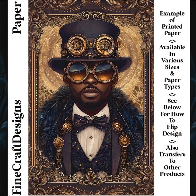 Papier scrapbook Homme Afro-Américain Steampunk CM (Créateur téléchargé)