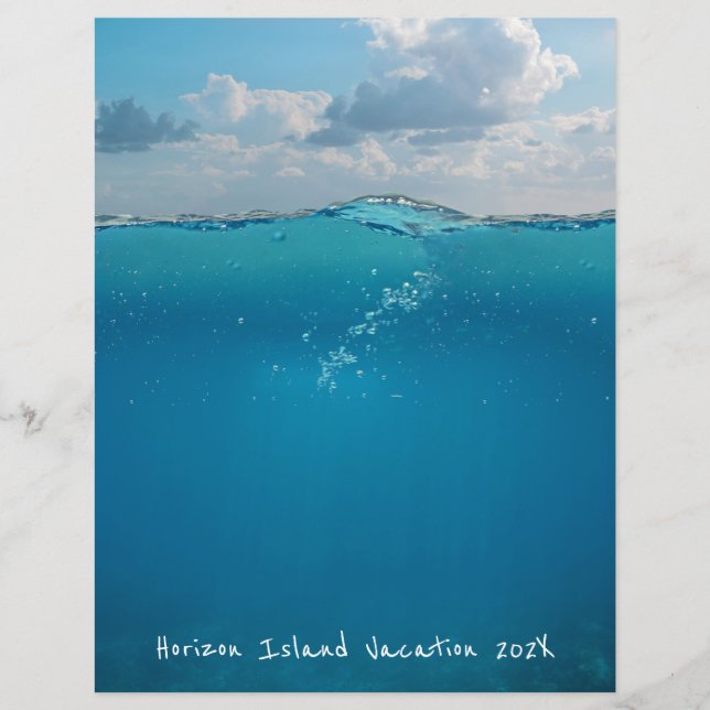 Papier scrapbook Horizon de la mer bleue sous l'ea (Devant)