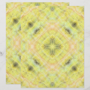 Papier scrapbook Jardins Sérènes Jaune 2 Faces