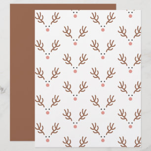 Papier scrapbook motif bohème fantaisiste de renne
