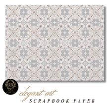 Papier scrapbook motif carreaux espagnols gris