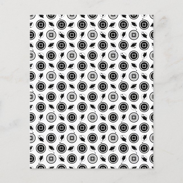 Papier scrapbook motif diplômé noir et argent (Devant)