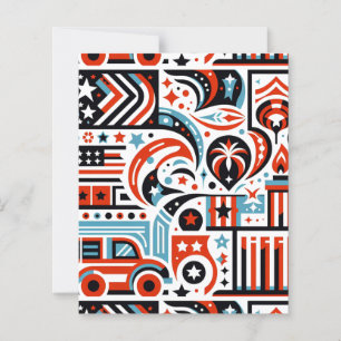 Papier scrapbook motif génératif du 4 juillet