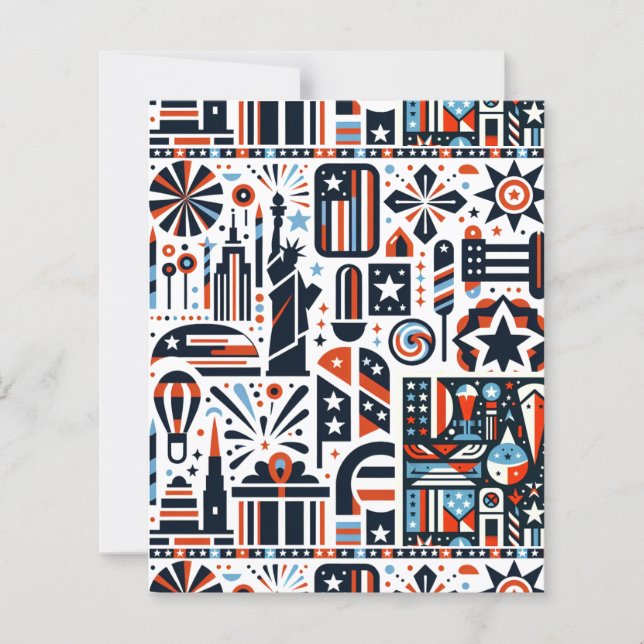 Papier scrapbook motif génératif du 4 juillet (Devant)