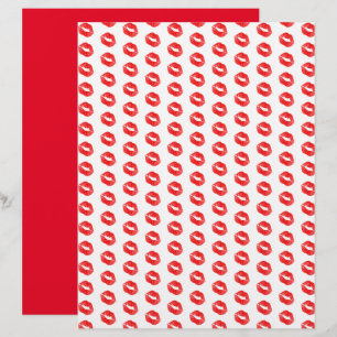 Papier scrapbook motif rouge à lèvres