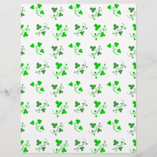 Papier scrapbook motif shamrocks verts