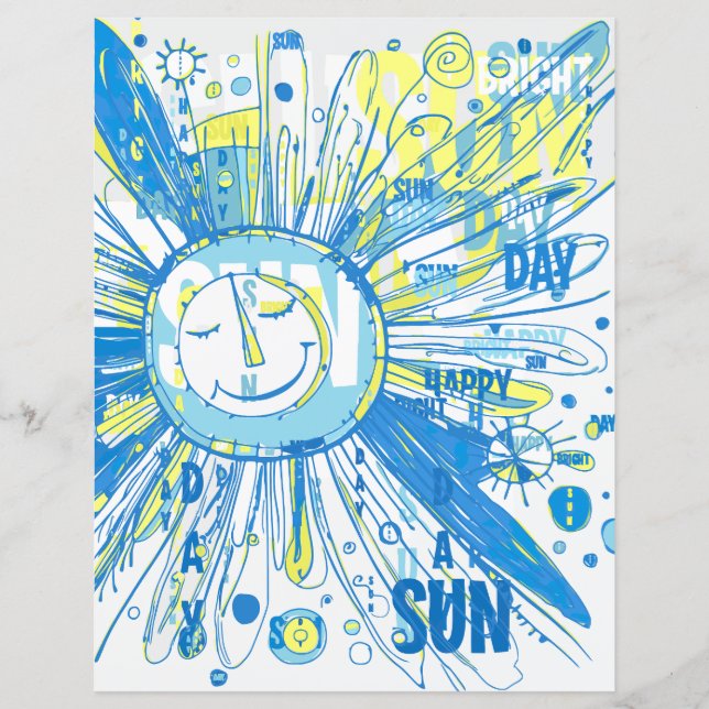 Papier scrapbook Mots de Soleil Abstrait Joyeux Fa (Devant)