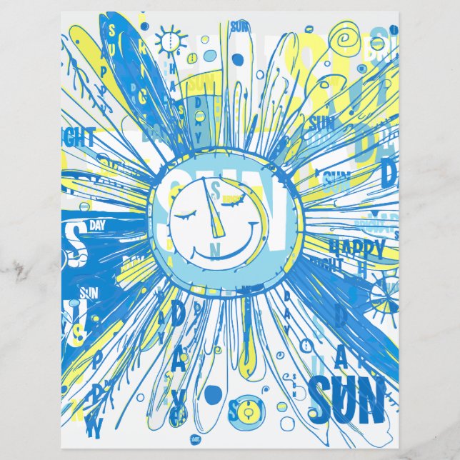 Papier scrapbook Mots de soleil fantaisistes abstr (Devant)