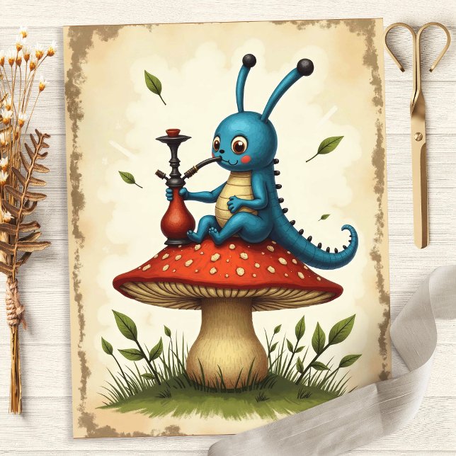 Papier scrapbook Narguilé Chenille Alice (Créateur téléchargé)