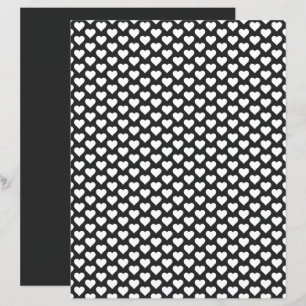Papier scrapbook noir en sourdine motif coeurs