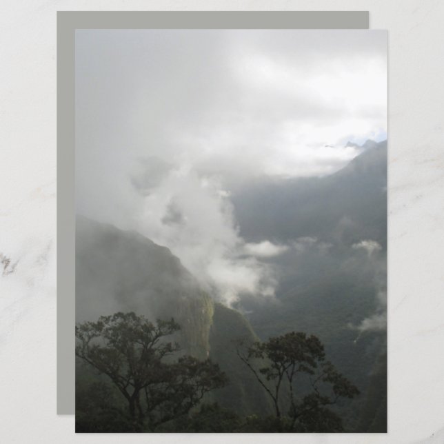 Papier scrapbook Nuages Gris et Brumeux (Devant / Derrière)