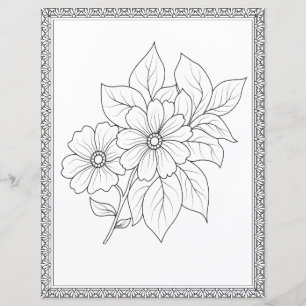 Papier scrapbook Page de coloriage floral élégant