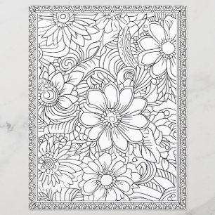 Papier scrapbook page de coloriage floral élégant
