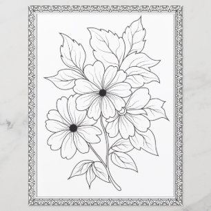 Papier scrapbook page de coloriage floral élégant