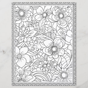 Papier scrapbook Page de coloriage floral élégant