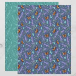 Papier scrapbook Papillon Lavande