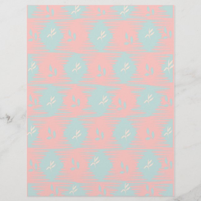 Papier scrapbook pastel bleu et rose (Devant)
