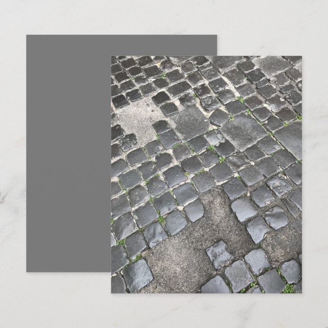 Papier scrapbook Pavés Romains Noirs (Devant / Derrière)