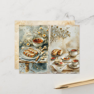 Papier scrapbook Petit déjeuner anglais vintage