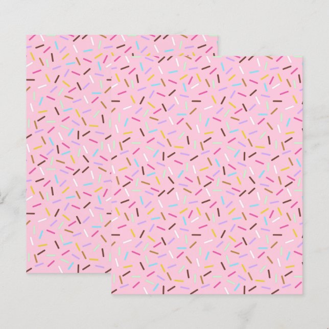 Papier scrapbook pour confiseries de beignet rose (Devant / Derrière)