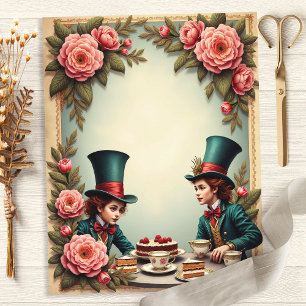 Papier scrapbook Roses pour la fête du thé du Chap
