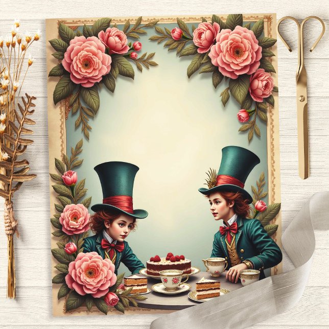 Papier scrapbook Roses pour la fête du thé du Chap (Créateur téléchargé)