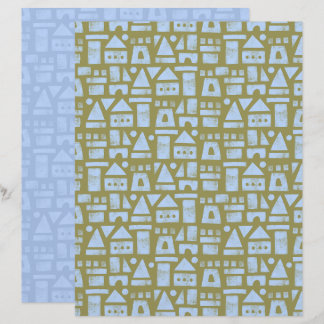 Papier scrapbook vert château de sable