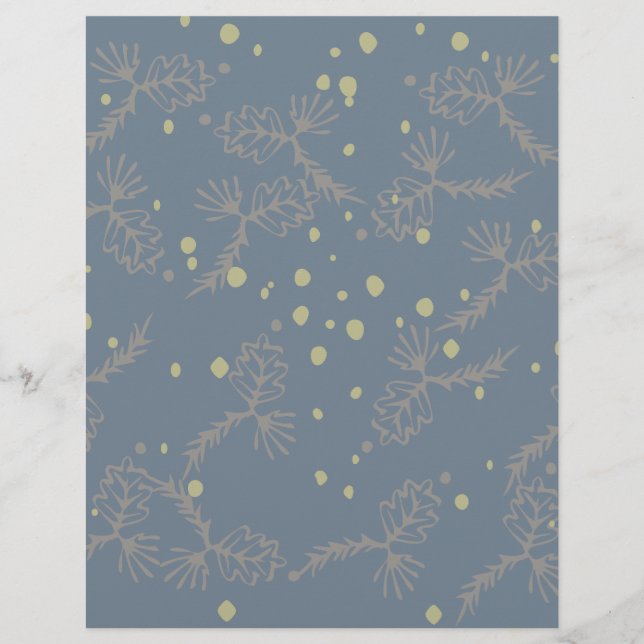 Papier scrapbook vert gris (Devant)