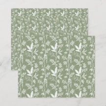 Papier scrapbook vert sauge Jungle Exotique Botani