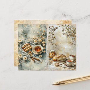 Papier scrapbook vintage aquarelle petit-déjeuner