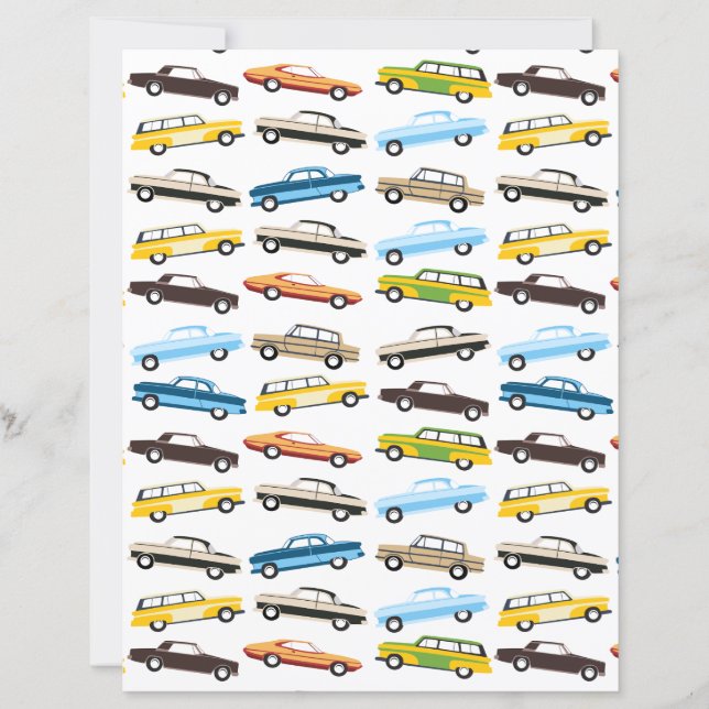 Papier scrapbook Voitures Anciennes (Devant)