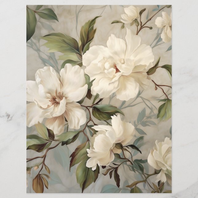 Papier scrapbooking à fleurs (Devant)