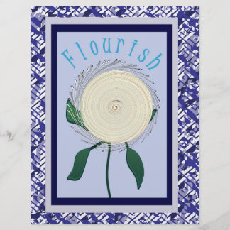 Papier scrapbooking à motif fleur Blue Flourish re