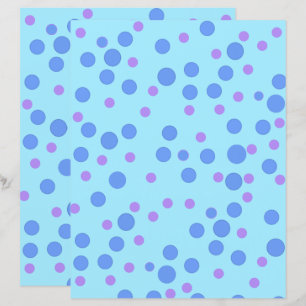 Papier scrapbooking à pois bleus et lavande