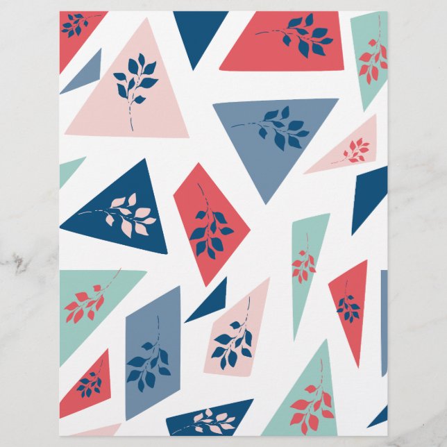 Papier scrapbooking abstrait Triangle & Feuille (Devant)