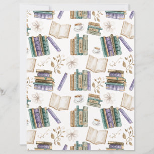 Papier scrapbooking Book Lover blanc