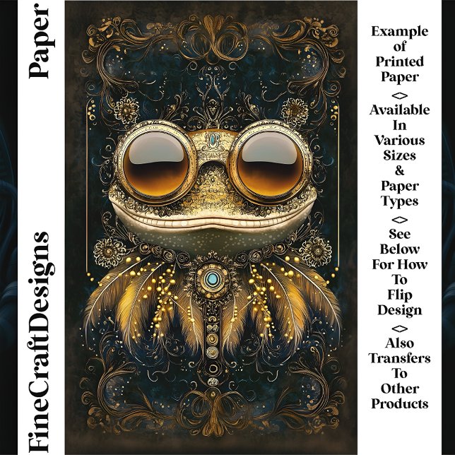 Papier scrapbooking CM9 grenouille fantaisiste Art (Créateur téléchargé)