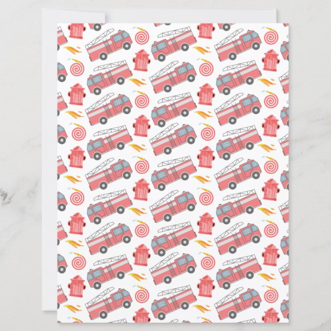Papier scrapbooking de camion de pompiers (Devant)